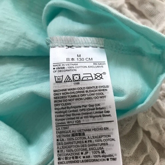 Gap kids light blue top crew Tank top with front twist size M  beach boho - Picture 6 of 11
